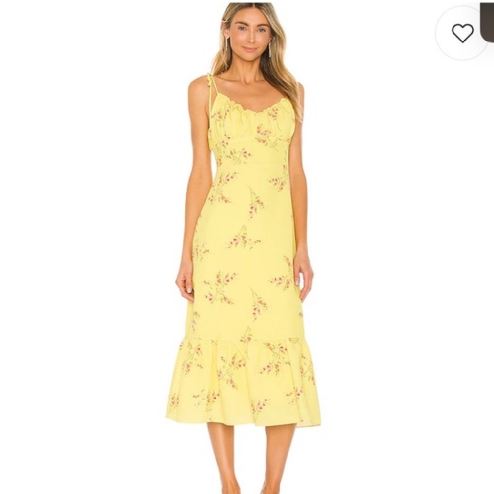 Floral Yellow Midi Dress